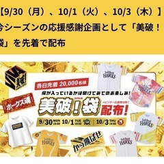 【お話中です】
10/3(木)PayPayドーム　チケット2枚