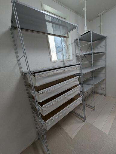 無印良品　スチールユニットシェルフ　グレー　高さ175cm×幅８４ｃｍ\n\n2個