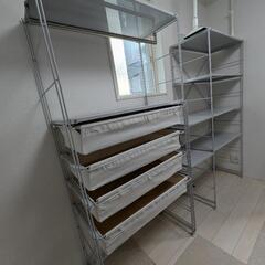 無印良品スチールユニットシェルフ　グレー　高さ175cm×幅８４ｃｍ　2個 無印良品 スチールユニットシェルフ グレー 高さ175cm×幅84cm 2個