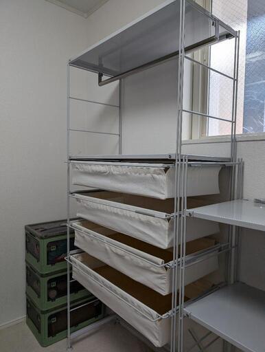 無印良品 スチールユニットシェルフ グレー 高さ175cm×幅84cm 2個