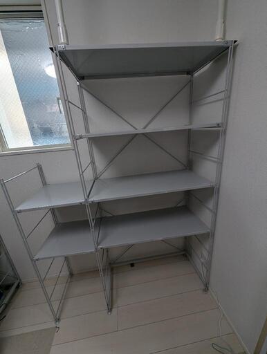 無印良品スチールユニットシェルフ　グレー　高さ175cm×幅８４ｃｍ　2個 無印良品 スチールユニットシェルフ グレー 高さ175cm×幅84cm 2個