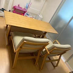 無印良品　リビングでもダイニングでもつかえるシリーズ ダイニングテーブル1台・ソファチェア2脚・ベンチ1脚の 4点セット