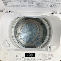24C644_ジC【2023年製】YAMADA ヤマダ電機 静音インバーター 7.0kg全自動洗濯機 RORO YWM-TV70L 生活家電 中古【美品】
