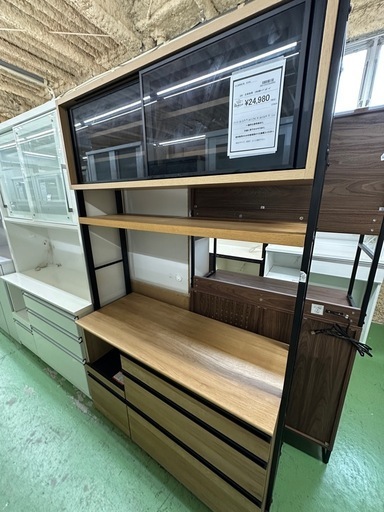 【ドリーム川西店御来店限定】古賀家具　2枚扉オープンボード／クリーニング済み 【2001245255600663】