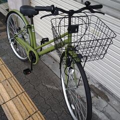 ASUNARO[アスナロ]27吋 シティサイクル 外装6段/グリーン