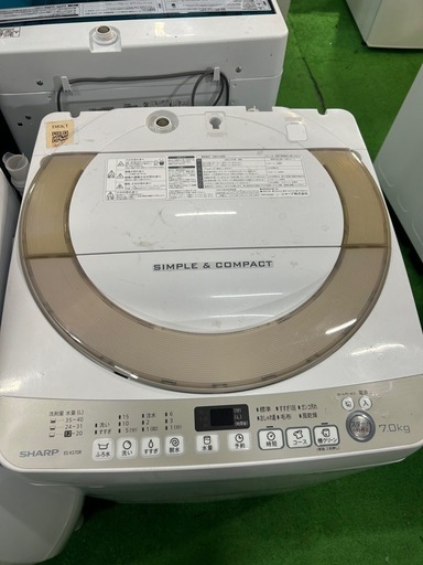 ご来店時、ガン×2お値引き‼️SHARP(シャープ) 2016年製 7.0kg 洗濯機