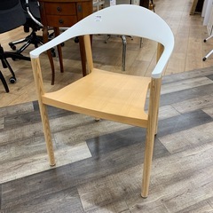 スタッキングチェアー PLANK MO NZA キズ有 ホワイト×ナチュラル