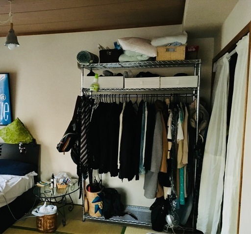 メタルラック120cm幅5段・ハンガーポール付 メタルラック120cm幅5段・ハンガーポール付 メタルハンガーラック 通販