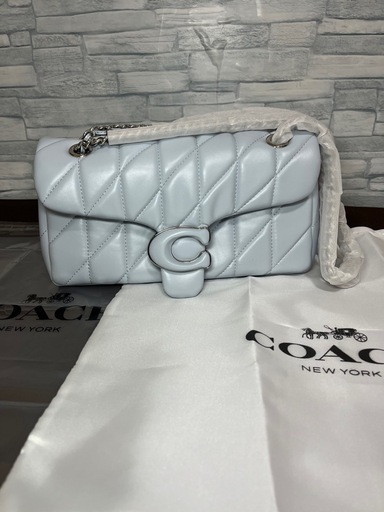 ★新品未使用★coachタビーショルダー バッグ 26 キルティンググレーブルー LP