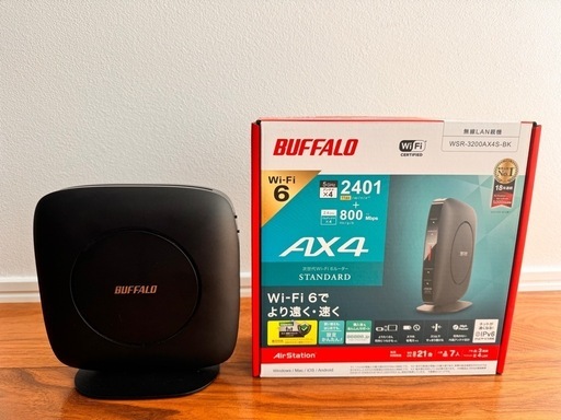 BUFFALO Wi-Fiルーター　無線LAN機WSR3200AX4Sブラック