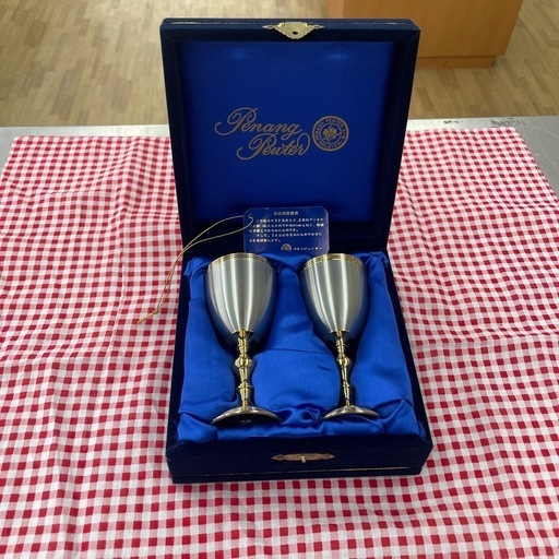 【ドリーム川西店御来店限定】 Penang pewter/ワイングラスセット/未使用品【2003240255600563】