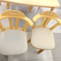 ★ジモティ割あり★ ダイニングセット＆椅子2脚＋ベンチ ナチュラル  H71×D69×W115 クリーニング済み TC1463