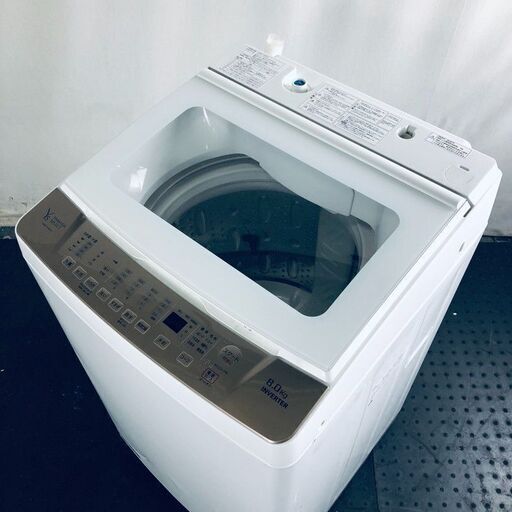ID:sg218494 ヤマダ電機 YAMADA 洗濯機 一人暮らし 大きめ 中古 2020年製 全自動洗濯機 8.0kg ゴールド 送風 乾燥機能付き YWM-TV80G1  【リユース品：状態B】【送料無料】【設置費用無料】