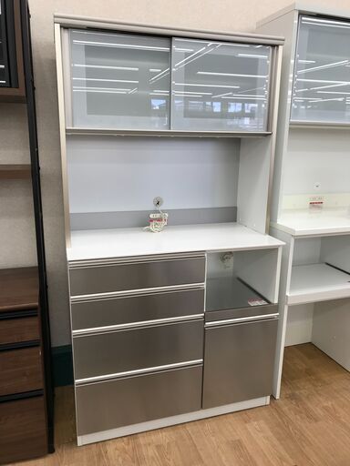 ★ジモティ割あり★ 高橋木工所 食器棚 ホワイト H185×W100×D51 クリーニング済み KJ6262
