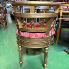 【愛品館八千代店】回転　ゴールド　アームチェア①