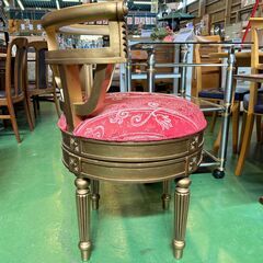 【愛品館八千代店】回転　ゴールド　アームチェア①