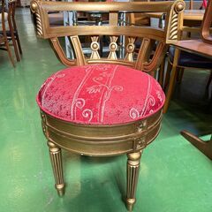 【愛品館八千代店】回転　ゴールド　アームチェア①