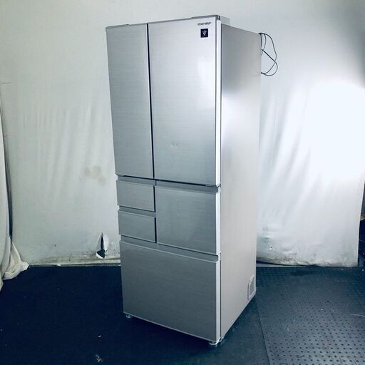 ID:rf00085 【自社配送エリア内限定】シャープ SHARP 冷蔵庫 ファミリー 中古 2019年製 6ドア 502L グレー ファン式 観音開き SJ-F502E-S  【リユース品：状態B】【送料無料】【設置費用無料】