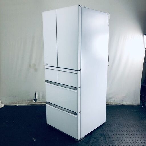 ID:rf00086 【自社配送エリア内限定】三菱 MITSUBISHI 冷蔵庫 ファミリー 中古 2019年製 6ドア 470L ホワイト ファン式 観音開き MR-WX47LE-W  【リユース品：状態A】【送料無料】【設置費用無料】
