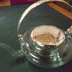 HARIO　地炉利　ちろり　冷酒器　ガラス　銀製　新品未使用