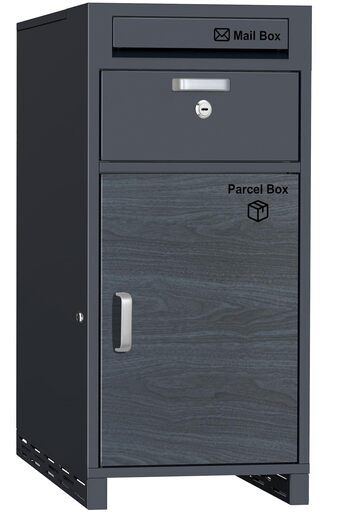 宅配ボックス 宅配BOX グレー 屋外 大容量 ポスト付き 郵便受け