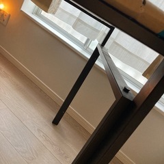 ダイニングテーブル ガラス 黒 幅130 ガラステーブル リビングテーブル ハイテーブル ブラック