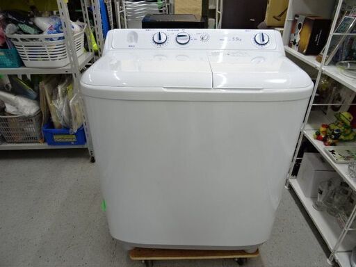 【恵庭】人気の二槽式洗濯機　ハイアール　JR-W55E　5.5Kg　18年製