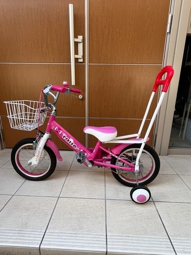 ピンク 幼児用自転車 スチール製 バスケット付き 14インチ\n