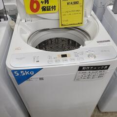 J7599　SHARP　シャープ　5.5kg洗濯機　ES-GE5C-W　2019年製 動作確認、クリーニング済み　【リユースのサカイ柏店】参考価格49,280円 J7599 SHARP シャープ 5.5kg洗濯機 ES-GE5C-W 2019年製 動作確認