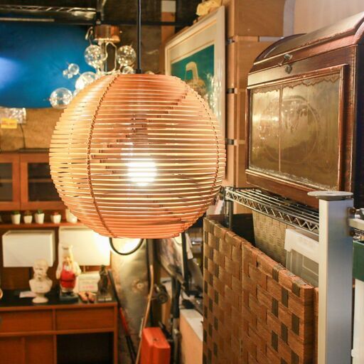 【池上店】 yamagiwa 町田悟 ビンテージ ヤマギワ ペンダントライト 和モダン 竹 編み ジャパニーズモダン 検）柳宗理 天童木工 ヴィンテージ 天井照明　ライト　ランプ　レトロ　japan vintage