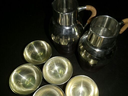 錫製　酒器　錫半　超貴重　廃版　ちろり×2　盃×5　新品未使用