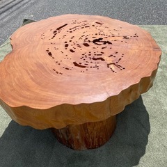 ☆屋久杉のテーブル 一枚板 座卓 サイズ：1110x1060x高135mm 天板