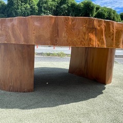 ☆屋久杉のテーブル 一枚板 座卓 サイズ：1110x1060x高135mm 天板