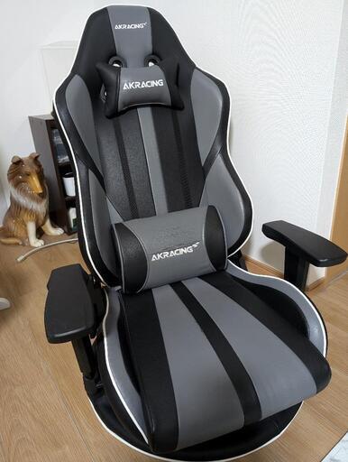 AK RACINGゲーミング回転座椅子 チェア ブラック×グレー定価49800