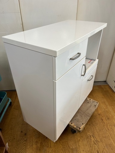 ニトリ 食器棚 幅120cm プラウド キッチンボード 完成品 白 d4062