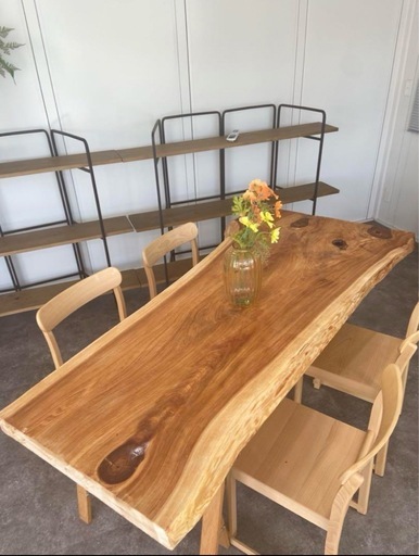 (超希少)  沖縄県産　琉球杉　一枚板　ダイニングテーブル　新品/未使用 超希少) 沖縄県産 琉球杉 一枚板 ダイニングテーブル 新品/未使用 天然