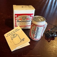 Budweiser ポケットイヤホンFMラジオレトロ缶型