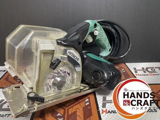 【中古】日立 HITACHI 集じんマルノコ 集塵マルノコ C4YA2 100V のこ刃(チップソー)外径100mm×穴径20mm 回転数13000回/分 替チップソー×2,スパナ,ガイド,取扱説明書,箱付き