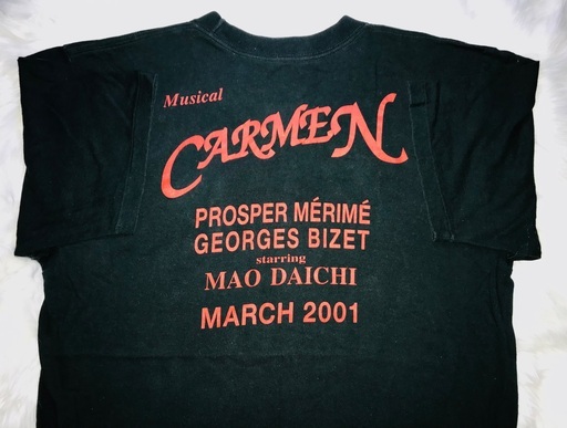 激レア／大地真央さん主演「カルメン」2001 スタッフTシャツ〜USED