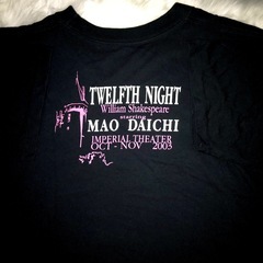 レア／大地真央さん主演　ミュージカル「十二夜」スタッフTシャツused レア／大地真央さん主演 ミュージカル「十二夜」スタッフTシャツused