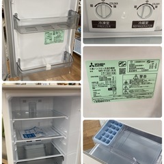 S706 ⭐ MITSUBISHI 2ドア冷蔵庫 （146L 右開き） MR-P15F 21年製 ⭐ 動作確認済 ⭐ クリーニング済
