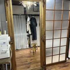 <直接取引のみ>アンティーク風　ロココ　姿見　特大　シャビー アンティーク風 ロココ 姿見 特大 シャビー