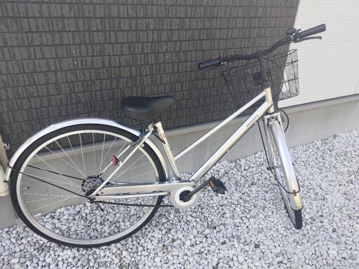 自転車　27インチ　シルバー　シティサイクル　バイク