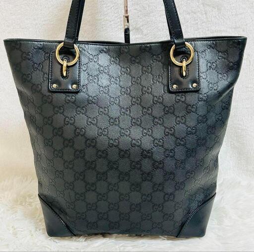 美品 グッチ GUCCI グッチシマ インターロッキングG トートバッグ ショルダー レザー