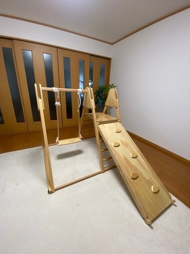 (追記　紐綺麗になりました)室内ジム　ブランコ　滑り台　子供用