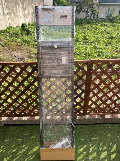 新品　門柱　ポスト付き　インターホン　表札　照明