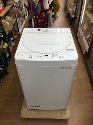 ☆ジモティー割引有☆シャープ 5.5kg洗濯機 ES-GE5H-W 2024年製 中古品