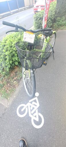 【リサイクルショップどりーむ鹿大前店】No.1619　自転車　黄緑　26インチ　カゴ付　写真参照　(^O^)／