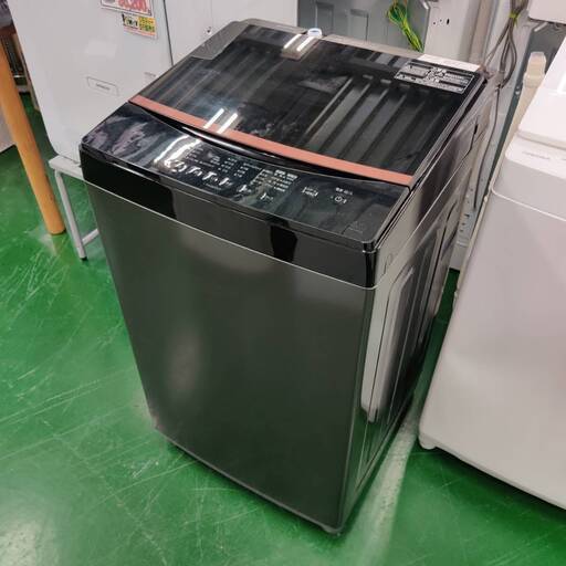 【愛品倶楽部柏店】 分解洗浄済★保証充実 アイリスオーヤマ (IRIS OHYAMA) 2023年製 6.0kg 全自動洗濯機 IAW-T605BL 風乾燥 ガラスふた ブラック