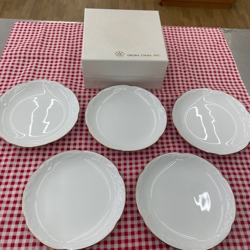 【ドリーム川西店御来店限定】 大倉陶園/ゴールドライン/銘々皿/未使用品【2003249255622636】